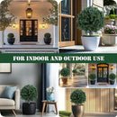 23.6 Inches Set of 2 Artificial Boxwood Topiary Ball Tree with Ground Spike, Faux Bushes UV Resistant Faux Greenery Shrubs, Fake Boxwood Plants for Indoor, Front Porch Decor, Garden, Yard by GreenHaven Gardens
