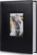 RECUTMS Photo Picture Album 4x6 300 Photos,Small Capacity Premium Leather Cover Wedding Family Photo Albums with Writing Space Holds 300 Horizontal Photos(Black) by TinyTreasures Baby Boutique