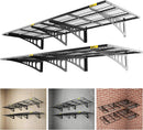 2x3ft Adjustable Rail Wall Garage Storage Shelf, for Tool Room, Storage Room, Store Supermarket Wall Storage Shelving Rack (4 Pack-Black) by GreenHaven Gardens