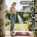 Yimobra Welcome Mat Outdoor Indoor 29.5x17, All-Weather Waterproof Front Door Mat Outside Entrance, Non-Slip Low Profile Porch Patio Doormat, Red by CozyNest Decor