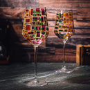 Renaissance Stained Glass Rainbow Stemless Wine Glasses By Set Of 2 Elegant 12OZ Col by The Wine Savant