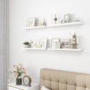 Picture Ledge Shelf, Wood Floating Shelves Set of 4, 24 inch Picture Ledge Shelves, Photo Ledge Nursery Book Shelves Wall Mounted for Living Room Kids' Room Bedroom, Color White by TinyTreasures Baby Boutique