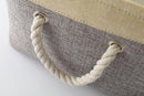 TheWarmHome Storage Basket for Organizing - 3 Pack 14x10x7 inch Large Collapsible Storage Bin for Shelves, Fabric Storage Cubes for Organizer ClosetCloth Gift Toy (Grey & Gold) by TinyTreasures Baby Boutique