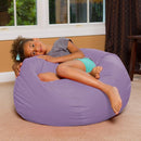 Posh Creations Bean Bag Chair for Kids, Teens, and Adults Includes Removable and Machine Washable Cover, Heather Lavender, 38in - Large by TinyTreasures Baby Boutique