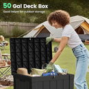 50 Gallon Storage Box, Waterproof Deck Box for Indoor & Outdoor Use, Lockable Pool Storage Bin for Package Delivery, Outdoor Bench for Patio Cushions, Garden Tools, Backyard, Black by CozyNest Decor