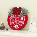 HOMCDALY Merry Christmas Welcome Sign for Front Door, Red X-mas Sign with Light, Holiday Door Decoration Wooden Hanging Sign, Christmas Decoration, Wall Art, Wall Decor(Red) by CozyNest Decor