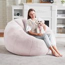 Hobestluk Bean Bag Chairs Large Bean Bag Couch for Adults Stuffed Sofa Chair Comfy Giant Bean Bag Chair with Spacious Design for Reading, Playing or Relaxing (Pink) by CozyNest Decor