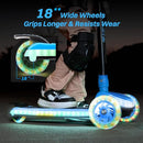 ZIFFY 3-Wheel Light-Up Kids Scooter, Kids Balance Scooter for Boys Girls with 20 Dynamic LED Lights, 4 Adjustable Height, Lean-to-Steer Design with Anti-Slip Wide Surface for Stability - Up to 110LBS by TinyTreasures Baby Boutique