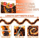 TURNMEON 2 Pack Halloween Garland Total 66 Ft Halloween Tinsel Garland with Black Orange Pumpkin Metallic Twist Black Tinsel Garlands Outdoor Halloweens Decorations Indoor for Home Mantle Door Tree by CozyNest Decor