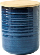 Hasense Ceramic Canister with Airtight Lid for Kitchen Counter, 80 Ounce Large Ceramic Food Storage Jar with Seal Ring for Serving Flour, Grain, Cereal, Pasta, Coffee, Sugar, Tea and Spice, Blue by CozyNest Decor