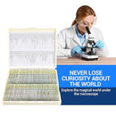 100 Prepared Microscope Slides with Specimens for Kids Adults - Bacterium, Fungus, Human Tissues, Mitosis, Plants, Insects, Animals Cells Samples for Biological Science Lab, School Students by TinyTreasures Baby Boutique