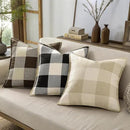 decorUhome Buffalo Plaid Check Throw Pillow Covers 12x20 Set of 2, Outdoor Lumbar Decorative Farmhouse Neutral Pillow Covers with Stitched Edge for Bed Couch Sofa, Black and White by CozyNest Decor