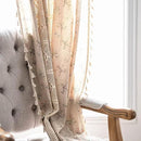 Sutuo Home Boho Curtain Semi-Blackout Crochet Hollow Lace Patchwork with Floral Print Cotton Linen Fabric, Handmade Tassels Rod Pocket Bohemian Window Drapes for Living Bedroom, 59"W x 84"L, 1 Panel by CozyNest Decor