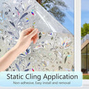 HIDBEA Window Privacy Film, 3D Stained Glass Static Cling - Sun Blocking Anti-UV Heat Control, Reusable Decorative Film for Home/Office Doors, Rainbow Tulip Design (23.6 in x 78.7 in) by CozyNest Decor