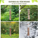 MIXXIDEA 2PK Metal Wild Bird Feeder Squirrel Proof for Outside Hanging - 6 Port Tube Transparent Finch Feeder With Steel Hanger (Antique Copper) by CozyNest Decor