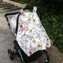 Floral Baby Car Seat Canopy Soft Plush Dotted Backing Baby Car Seat Cover Girls, Infant Carseat Canopy, Stretchy Multi- use Nursing Cover for Stroller/High Chair/Shopping Cart/Car Seat Canopies by TinyTreasures Baby Boutique