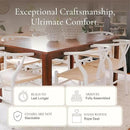 POLY & BARK Weave Dining Chair – Mid-Century Modern Wishbone Dining Chair with Arms, Solid Wood Frame, Indoor Use – White – Single - Ideal for Dining Room, Kitchen or Stylish Accent Setting by CozyNest Decor