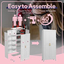 75" Storage Cabinet, Metal Pantry Cabinet, Kitchen Pantry Storage Cabinets with Doors and 4 Shelves, Cabinets for Laundry Room, Living Room, Dinning Room, Assembly Required, White by CozyNest Decor