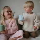 mushie 100% Silicone Training Cup & Straw for Toddlers | 6 Months+ (Powder Blue) by TinyTreasures Baby Boutique