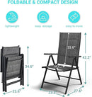 UDPATIO Patio Folding Dining Chairs Set of 2, Folding Lawn Chairs for Adults with Padded All Weather Breathable Textilene, Dark Gray by GreenHaven Gardens
