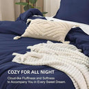 Litanika Navy Blue Twin/Twin XL Comforter Set, 2 Pieces Lightweight Solid Bedding Comforter Set, All Season Fluffy Bed Set (66x90In Comforter & 1 Pillowcase) by CozyNest Decor