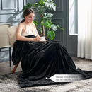Cozy Bliss Checkered Large Faux Rabbit Fur Black Queen Bed Blanket, Soft Fuzzy Fluffy Minky Furry Plush Blankets for Couch, Bed, Adults (90 * 90 Inches Black) by CozyNest Decor