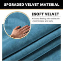 PrinceDeco Velvet Sectional Couch Covers, 4 Pieces, L Shape, Blue, 3 Seater + 1 Chaise by CozyNest Decor