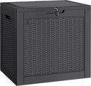 NUNU LAB 30 Gallon Waterproof Outdoor Storage Box, Lockable Resin Deck Box Bench for Patio Cushions, Garden Tools, Pool Accessories & Package Deliveries – Black by GreenHaven Gardens