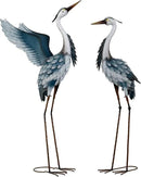 TERESA'S COLLECTIONS Garden Decor Blue Heron Yard Art, 38-42" Large Metal Cranes Sculptures & Statues Decoy for Outdoor Indoor Decorations, Outside Patio, Pool, Lawn, Set of 2, Spring,Gift for Mom by GreenHaven Gardens