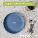 WeeSprout Baby & Toddler Non-Suction Plates with Lids, 100% Food Grade Silicone Plates, Premium Hard Plastic Lids, Unbreakable Design, Microwave & Dishwasher Safe, 3 Pack by TinyTreasures Baby Boutique