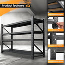 71” W Storage Shelves Heavy Duty, 5000LBS Metal Garage Shelving Units, 4 Tier Storage rack shelf, Steel Industrial Shelving , Adjustable Standing Shelf for Basement/Warehouse 71"W x 24"D x 70"H, Black by GreenHaven Gardens