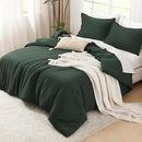 Litanika Forest Green Comforter Full Size, 3 Pieces Lightweight Solid Bedding Set, All Season Fluffy Bed Set (79x90In Comforter & 2 Pillowcases) by CozyNest Decor