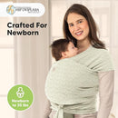 KeaBabies Baby Wrap Carrier - All in 1 Original Baby Carrier Newborn to Toddler Sling, Easy to Wear, Hands Free Bonding, Lightweight, Breathable Infant Wraps (Chevron Maze) by TinyTreasures Baby Boutique