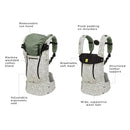 LÍLLÉbaby Complete All Seasons Ergonomic 6-in-1 Baby Carrier Newborn to Toddler - with Lumbar Support - for Children 7-45 Pounds - 360 Degree Baby Wearing - Inward & Outward Facing - Salt and Pepper by TinyTreasures Baby Boutique