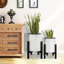Plant Pot with Stands Set of 2, Mid Century Planters for Indoor Plants Modern Decorative Flower Pots for Balcony, Office, Living Room or Garden with Drainage Plug, 12 inch & 10 inch by CozyNest Decor