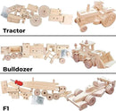 Kraftic Woodworking Building Kit for Kids, with 3 Educational DIY Carpentry Construction Wood Model Kit Toy Projects for Boys and Girls- Tractor, Bulldozer and Racing Car by GreenHaven Gardens