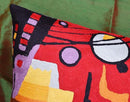 Lumbar Kandinsky Red Pillow Cover | Heavy Red Space Modern Throw Pillows Chair Cushion | Red Contemporary Pillow | Red Farmhouse Pillows | Modern Couch Pillow | Handmade Wool Size 14x20 by CozyNest Decor