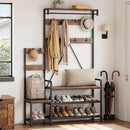 IDEALHOUSE Hall Tree with Bench and Shoe Storage Parent-Child Coat Rack Shoe Bench Industrial Coat Tree Entryway Large Organizer with Shoe Rack, Storage Cubbies, Hooks, and Top Shelf by CozyNest Decor