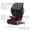 Britax Highpoint Backless Belt-Positioning Booster Seat, SafeWash Black Ombre by TinyTreasures Baby Boutique