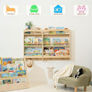 Wall Bookshelf - 3-Tier Floating Wooden Shelves for Kids Room, Nursery, Baby Room, Playroom, Living Room - Birch Hanging Montessori Bookshelf (Narrow) by TinyTreasures Baby Boutique