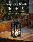 Homemory Solar Lanterns Outdoor Waterproof Hanging with Flickering Flameless Candles, 2 Pack 13'' Garden Outdoor Lantern Decorative for Patio Front Porch Backyard Balcony Cabin Outside Table(Black) by CozyNest Decor