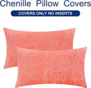 CaliTime Throw Pillow Covers Decorative 16 X 26 Inches Pack of 2 Cozy Chenille Cushion Cases for Couch Sofa Bed Living Room Home Living Coral by CozyNest Decor