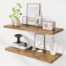 36" Floating Shelves for Wall, 12" Deep Slim Rustic Brown Floating Shelves, Wall-Mounted Shelves for Bedroom, Living Room, Kitchen, Bathroom - Set of 2 by CozyNest Decor