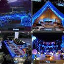 JMEXSUSS 2 Pack Blue Solar String Lights Outdoor Waterproof, Each 33ft 100 LED Solar Fairy Lights, 8 Modes Copper Wire Mini Christmas Light for Outside Patio Garden Tree Christmas Decorations by GreenHaven Gardens