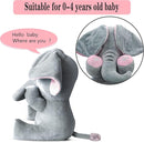Aidiya Elephant Stuffed Animals Baby Gifts Peluches Ear Interactive Elephant Talking Singing Plush Toys for Girls Boys Gift Adjustable Volume 11.8" Set (Pink) by TinyTreasures Baby Boutique