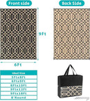 HEBE Outdoor Rug Waterproof 6x9, Reversible Plastic Straw Rug RV Camping Rug, Indoor Outdoor Patio Mat Clearance, Outside Carpet for Porch,Deck,Camper,Balcony,Backyard,Picnic by GreenHaven Gardens