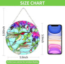Hummingbird Suncatcher Stained Glass - Hummingbird Gifts for Women, Birds Suncatchers for Windows - Birds Window Hangings with Chain and Hook, 6 inch Stained Glass Suncatcher for Mom by GreenHaven Gardens