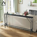 63'' Console Table, Skinny Entryway Table with Fast-Charging Station, Narrow Long Sofa Table, Behind Slim Couch Table for Entrance, Hallway, Living Room Decor ST-BK160-1 by CozyNest Decor