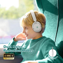 iClever BTH20 Active Noise Cancelling Headphones for Kids, 60H Play Time,Type C Fast Charging,Safe Volume 80dBA,Bluetooth5.4,Award-Winning Kids Headphones Wireless for iPad Tablet Airplane,White&Green by TinyTreasures Baby Boutique