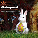Brightever Outdoor Solar Garden Statues, Bunny with Easter Egg and 9 RGB LED Lights, Outdoor Figurine Lights - Solar Powered Garden Sculpture Easter Gifts for Kids, Women, Wife, Birthday by GreenHaven Gardens